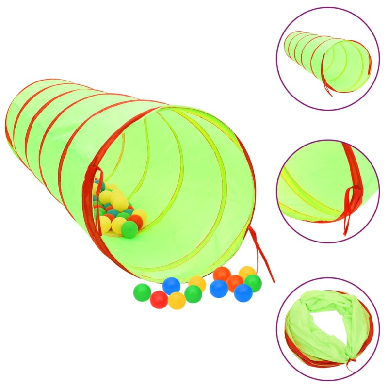 vidaXL Spieltunnel mit 250 Bällen Grün 175 cm Polyester vidaXL Spieltunnel mit 250 Bällen Grün 175 cm Polyester