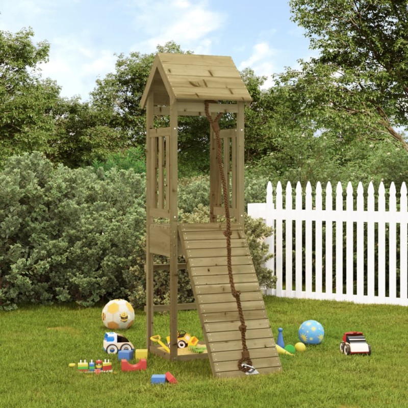 vidaXL Spielturm mit Kletterwand Imprägniertes Kiefernholz vidaXL Spielturm mit Kletterwand Imprägniertes Kiefernholz