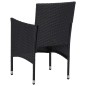 vidaXL Garten-Essstühle 2 Stk. Poly Rattan Schwarz vidaXL Garten-Essstühle 2 Stk. Poly Rattan Schwarz