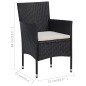 vidaXL Garten-Essstühle 2 Stk. Poly Rattan Schwarz vidaXL Garten-Essstühle 2 Stk. Poly Rattan Schwarz
