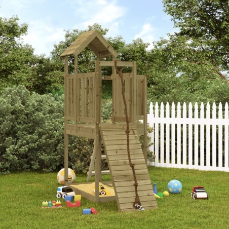 vidaXL Spielturm mit Kletterwand Imprägniertes Kiefernholz