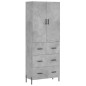 Highboard Betongrau 69,5x34x180 cm Holzwerkstoff Highboard Betongrau 69,5x34x180 cm Holzwerkstoff