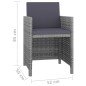 vidaXL 11-tlg. Garten-Essgruppe mit Auflagen Poly Rattan Grau vidaXL 11-tlg. Garten-Essgruppe mit Auflagen Poly Rattan Grau