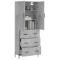 Highboard Betongrau 69,5x34x180 cm Holzwerkstoff Highboard Betongrau 69,5x34x180 cm Holzwerkstoff