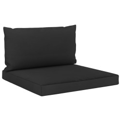 vidaXL Palettenkissen 2 Stk. Schwarz Stoff