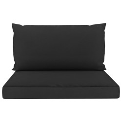 vidaXL Palettenkissen 2 Stk. Schwarz Stoff