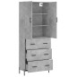 Highboard Betongrau 69,5x34x180 cm Holzwerkstoff Highboard Betongrau 69,5x34x180 cm Holzwerkstoff
