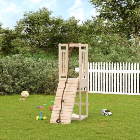 vidaXL Spielturm mit Kletterwand Massivholz Kiefer