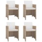 5-tlg. Garten-Essgruppe mit Auflagen Poly Rattan Beige 5-tlg. Garten-Essgruppe mit Auflagen Poly Rattan Beige