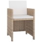 5-tlg. Garten-Essgruppe mit Auflagen Poly Rattan Beige 5-tlg. Garten-Essgruppe mit Auflagen Poly Rattan Beige