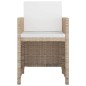 5-tlg. Garten-Essgruppe mit Auflagen Poly Rattan Beige 5-tlg. Garten-Essgruppe mit Auflagen Poly Rattan Beige
