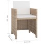 5-tlg. Garten-Essgruppe mit Auflagen Poly Rattan Beige 5-tlg. Garten-Essgruppe mit Auflagen Poly Rattan Beige