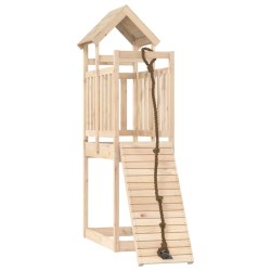 vidaXL Spielturm mit Kletterwand Massivholz Kiefer