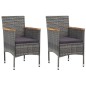 Garten-Essstühle 2 Stk. Poly Rattan Grau Garten-Essstühle 2 Stk. Poly Rattan Grau