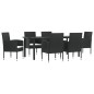 vidaXL 7-tlg. Garten-Essgruppe Schwarz Poly Rattan und Stahl vidaXL 7-tlg. Garten-Essgruppe Schwarz Poly Rattan und Stahl