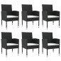 vidaXL 7-tlg. Garten-Essgruppe Schwarz Poly Rattan und Stahl vidaXL 7-tlg. Garten-Essgruppe Schwarz Poly Rattan und Stahl