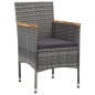 Garten-Essstühle 2 Stk. Poly Rattan Grau Garten-Essstühle 2 Stk. Poly Rattan Grau