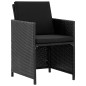 9-tlg. Garten-Essgruppe mit Auflagen Poly Rattan Schwarz 9-tlg. Garten-Essgruppe mit Auflagen Poly Rattan Schwarz