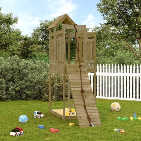 vidaXL Spielturm mit Kletterwand Imprägniertes Kiefernholz