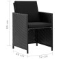 9-tlg. Garten-Essgruppe mit Auflagen Poly Rattan Schwarz 9-tlg. Garten-Essgruppe mit Auflagen Poly Rattan Schwarz