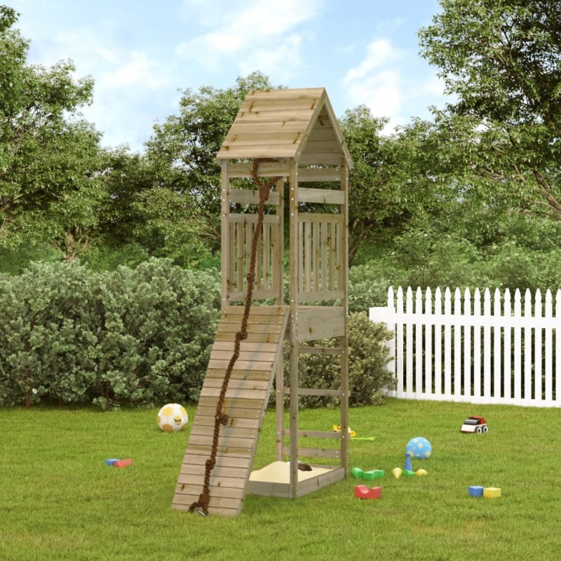 vidaXL Spielturm mit Kletterwand Imprägniertes Kiefernholz vidaXL Spielturm mit Kletterwand Imprägniertes Kiefernholz