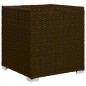 vidaXL Sonnenliege mit Auflage und Teetisch Poly Rattan Braun vidaXL Sonnenliege mit Auflage und Teetisch Poly Rattan Braun