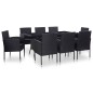 9-tlg. Garten-Essgruppe Poly Rattan Schwarz 9-tlg. Garten-Essgruppe Poly Rattan Schwarz