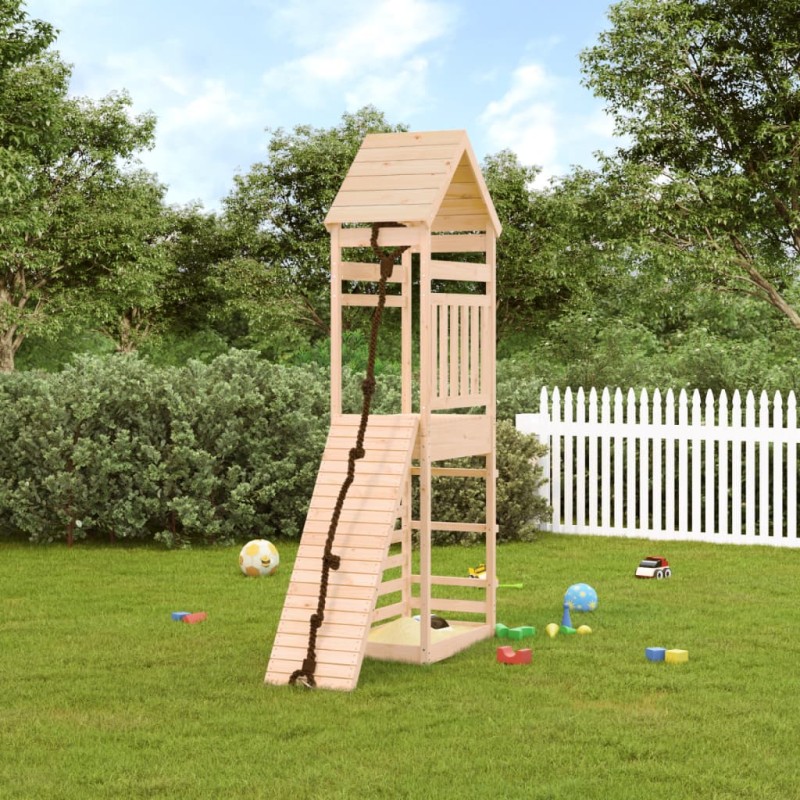 vidaXL Spielturm mit Kletterwand Massivholz Kiefer vidaXL Spielturm mit Kletterwand Massivholz Kiefer