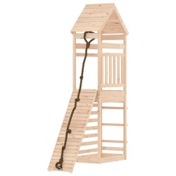 vidaXL Spielturm mit Kletterwand Massivholz Kiefer
