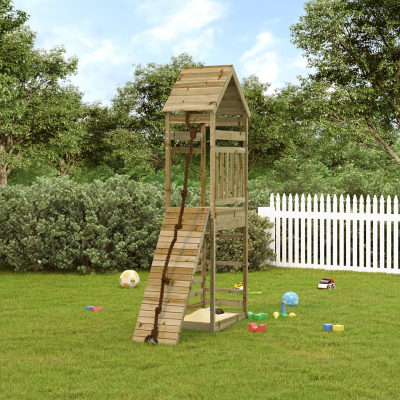 vidaXL Spielturm mit Kletterwand Imprägniertes Kiefernholz vidaXL Spielturm mit Kletterwand Imprägniertes Kiefernholz