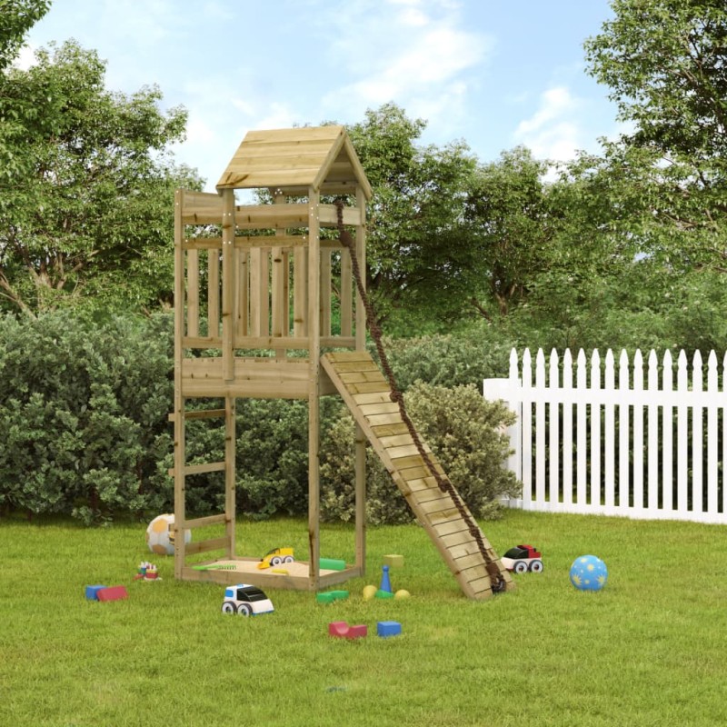 vidaXL Spielturm mit Kletterwand Imprägniertes Kiefernholz vidaXL Spielturm mit Kletterwand Imprägniertes Kiefernholz