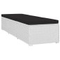 vidaXL Sonnenliege mit Auflage und Teetisch Poly Rattan Weiß vidaXL Sonnenliege mit Auflage und Teetisch Poly Rattan Weiß