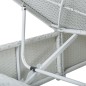 vidaXL Sonnenliege mit Auflage und Teetisch Poly Rattan Weiß vidaXL Sonnenliege mit Auflage und Teetisch Poly Rattan Weiß