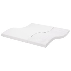 vidaXL Schaumstoffmatratze Weiß 200x200 cm 7-Zonen Härtegrad 20 ILD