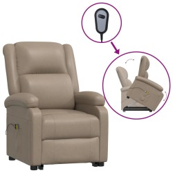 vidaXL Massagesessel mit Aufstehhilfe Cappuccino-Braun Kunstleder