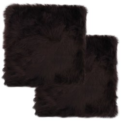vidaXL Stuhlkissen 2 Stk. Braun 40×40 cm Echtes Schaffell