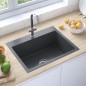 vidaXL Handgemachte Einbauspüle Schwarz Edelstahl vidaXL Handgemachte Einbauspüle Schwarz Edelstahl
