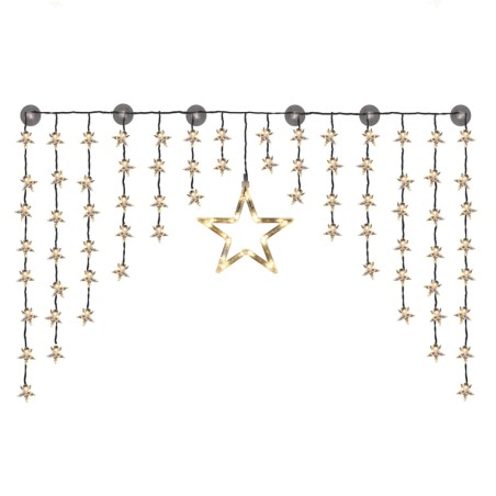 HI Lichtervorhang Sterne Fairy 90 LEDs 