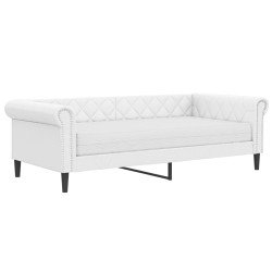 vidaXL Tagesbett mit Matratze Weiß 90x200 cm Kunstleder