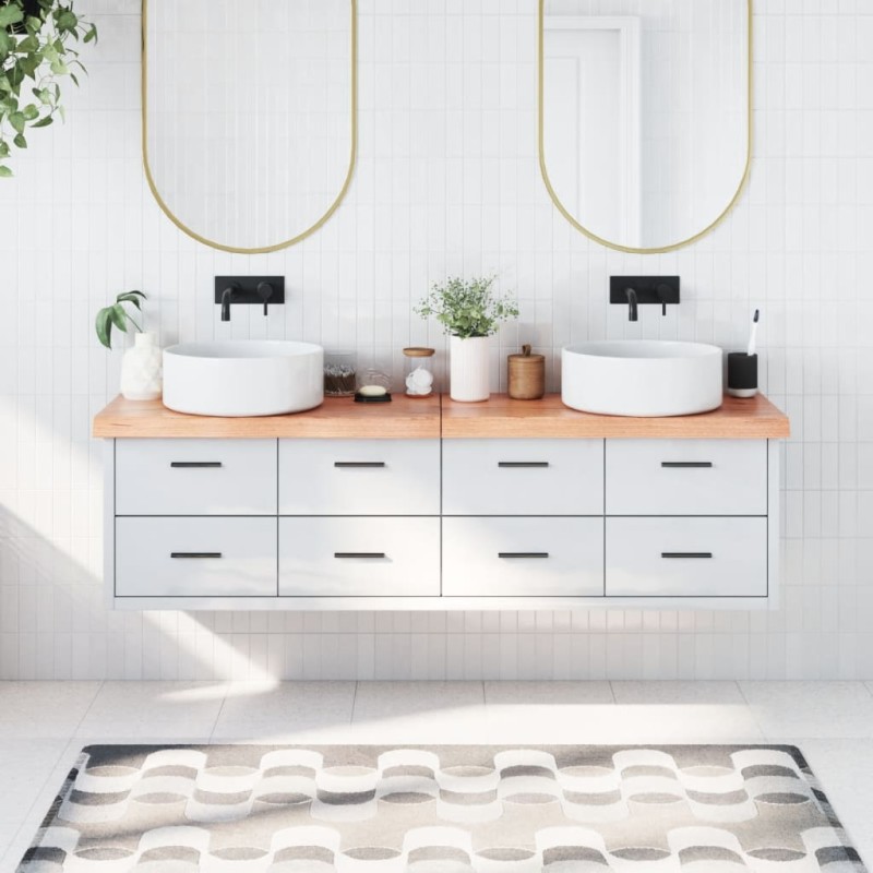 vidaXL Waschtischplatte Hellbraun 180x30x6 cm Massivholz Behandelt vidaXL Waschtischplatte Hellbraun 180x30x6 cm Massivholz Behandelt