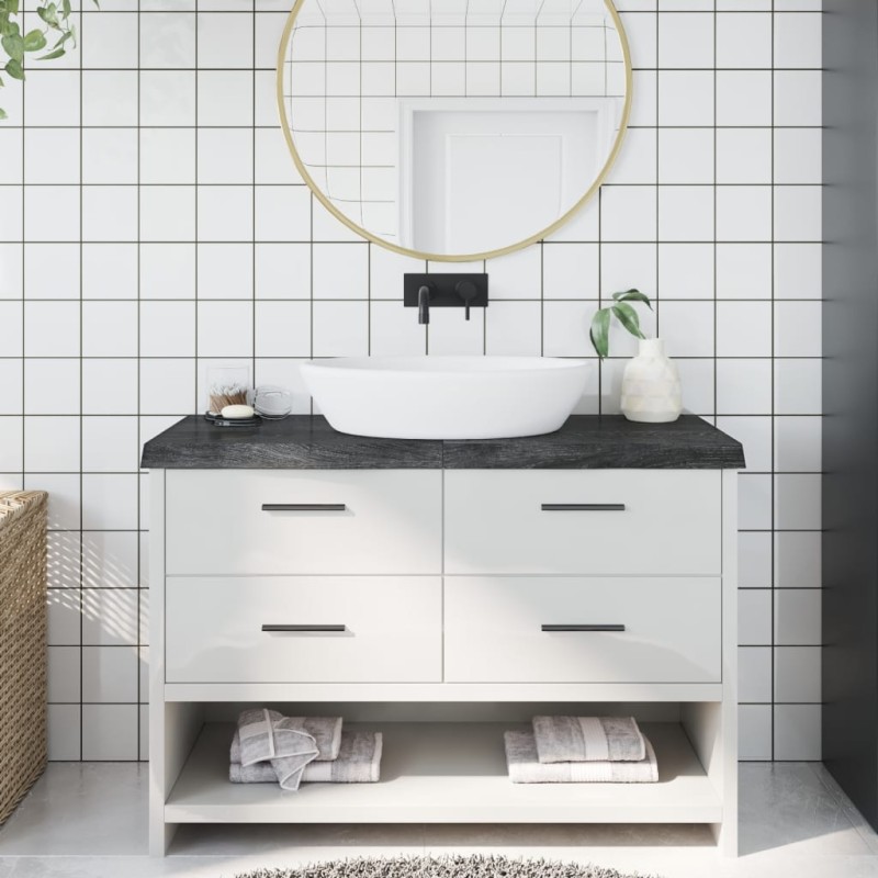 vidaXL Waschtischplatte Dunkelgrau 120x60x6 cm Massivholz Behandelt vidaXL Waschtischplatte Dunkelgrau 120x60x6 cm Massivholz Behandelt