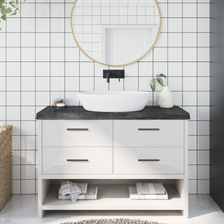 vidaXL Waschtischplatte Dunkelgrau 120x60x6 cm Massivholz Behandelt