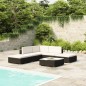 vidaXL 6-tlg. Garten-Lounge-Set mit Auflagen Poly Rattan Schwarz vidaXL 6-tlg. Garten-Lounge-Set mit Auflagen Poly Rattan Schwarz