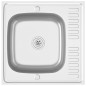 vidaXL Spüle mit Abtropffläche Set Silbern 600x600x155 mm Edelstahl vidaXL Spüle mit Abtropffläche Set Silbern 600x600x155 mm Edelstahl