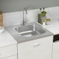 vidaXL Spüle mit Abtropffläche Set Silbern 600x600x155 mm Edelstahl vidaXL Spüle mit Abtropffläche Set Silbern 600x600x155 mm Edelstahl