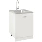 vidaXL Spüle mit Abtropffläche Set Silbern 600x600x155 mm Edelstahl vidaXL Spüle mit Abtropffläche Set Silbern 600x600x155 mm Edelstahl