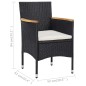 vidaXL Garten-Essstühle 2 Stk. Poly Rattan Schwarz vidaXL Garten-Essstühle 2 Stk. Poly Rattan Schwarz