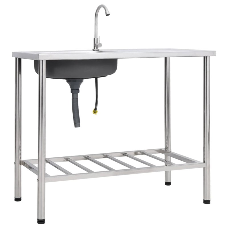 vidaXL Camping-Spüle mit Wasserhahn Edelstahl vidaXL Camping-Spüle mit Wasserhahn Edelstahl