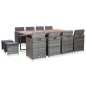 vidaXL 13-tlg. Garten-Essgruppe Poly Rattan und Akazienholz Anthrazit vidaXL 13-tlg. Garten-Essgruppe Poly Rattan und Akazienholz Anthrazit