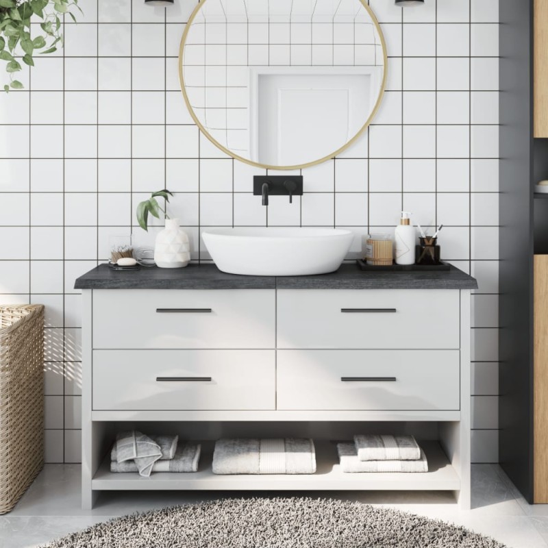 vidaXL Waschtischplatte Dunkelgrau 120x40x4 cm Massivholz Behandelt vidaXL Waschtischplatte Dunkelgrau 120x40x4 cm Massivholz Behandelt